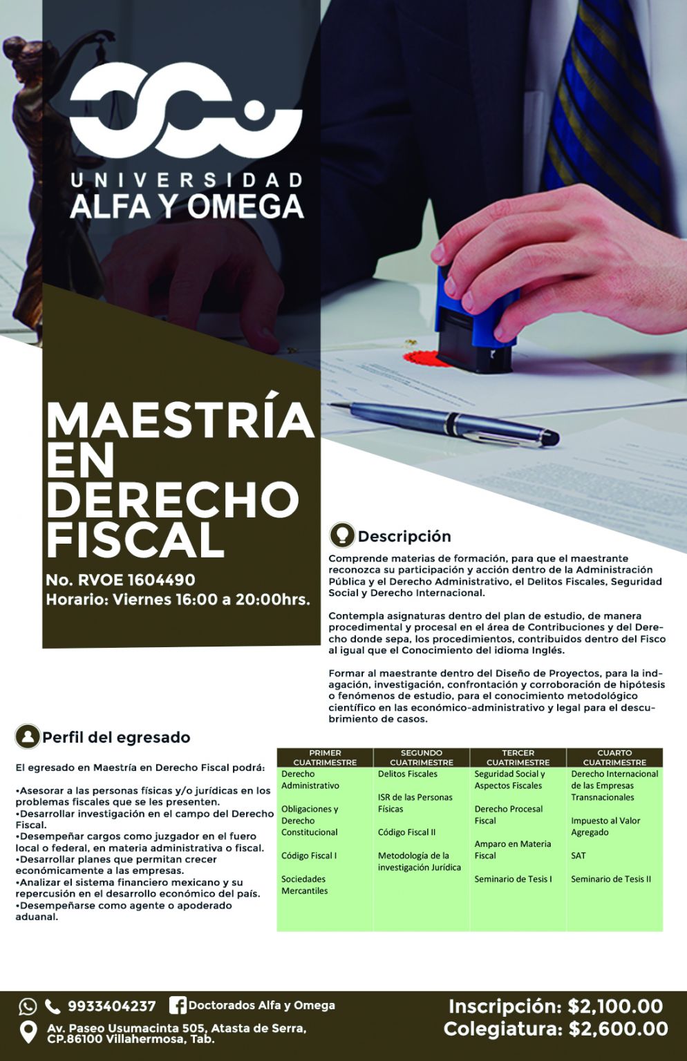 Maestría En Derecho Fiscal – Alfa Y Omega Posgrado